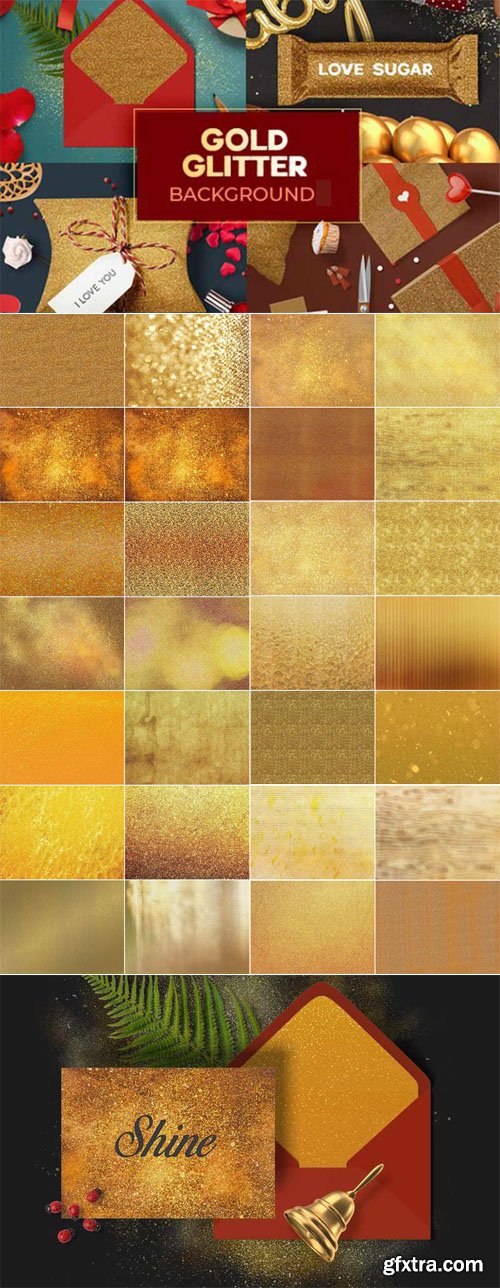 30 Gold Glitter Backgrounds