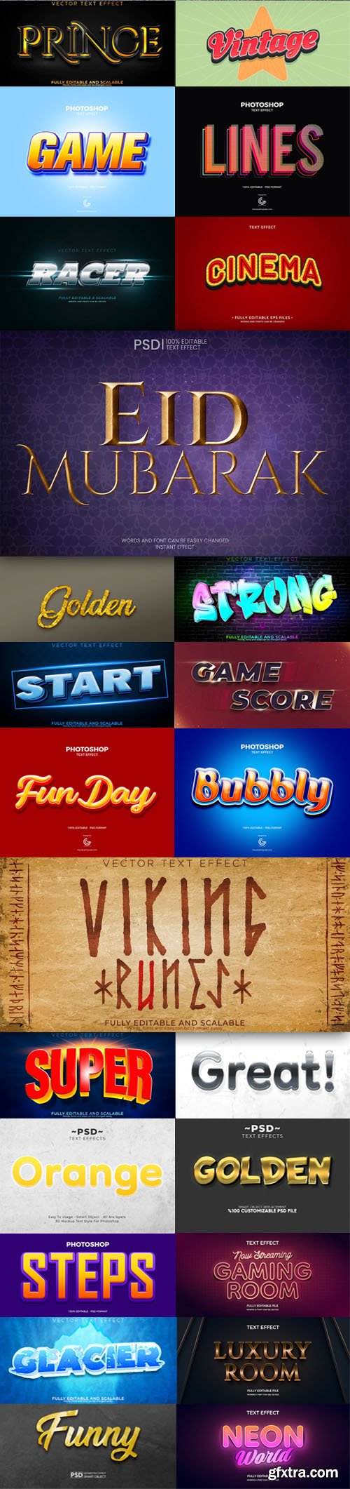 40+ Modern Editable Text Effects for Photoshop & Illustrator