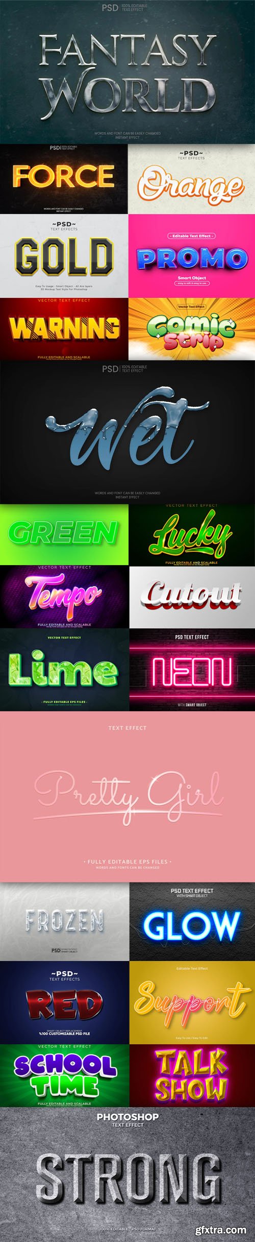 40+ Modern Editable Text Effects for Photoshop & Illustrator