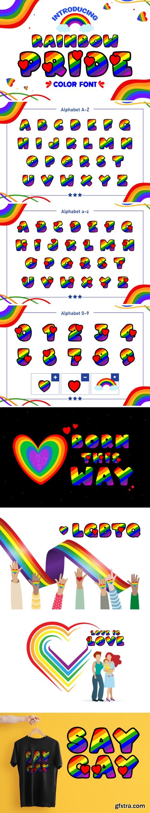 Rainbow Pride Font