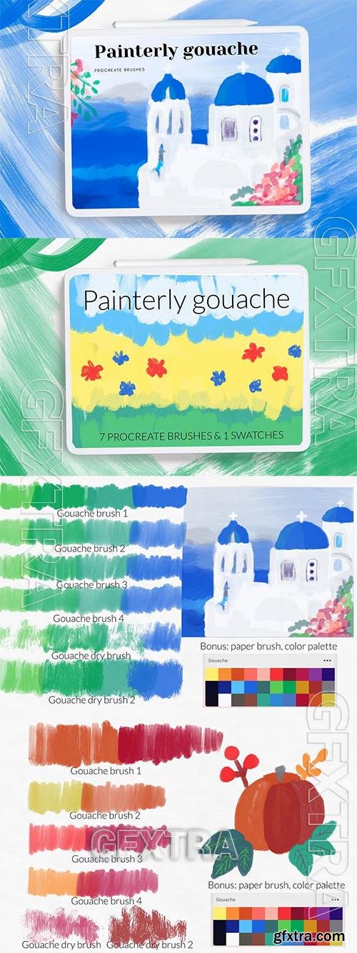 Painterly gouache brushes ABHQTZW