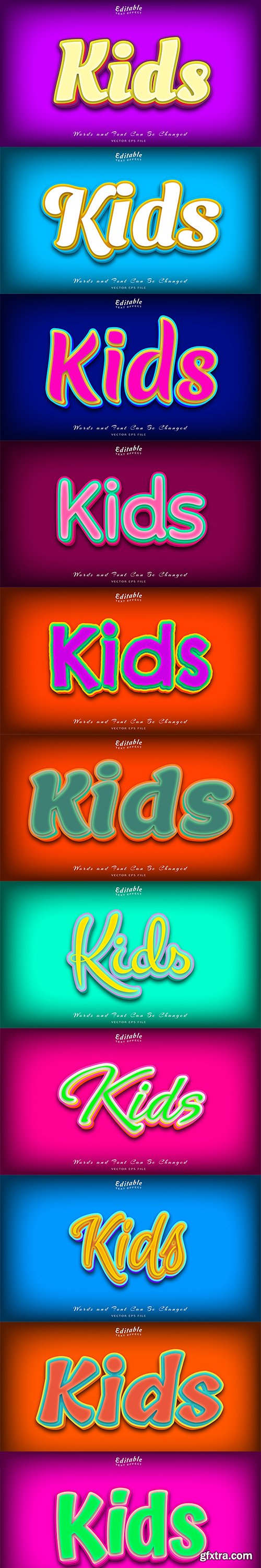 Kids editable text effect
