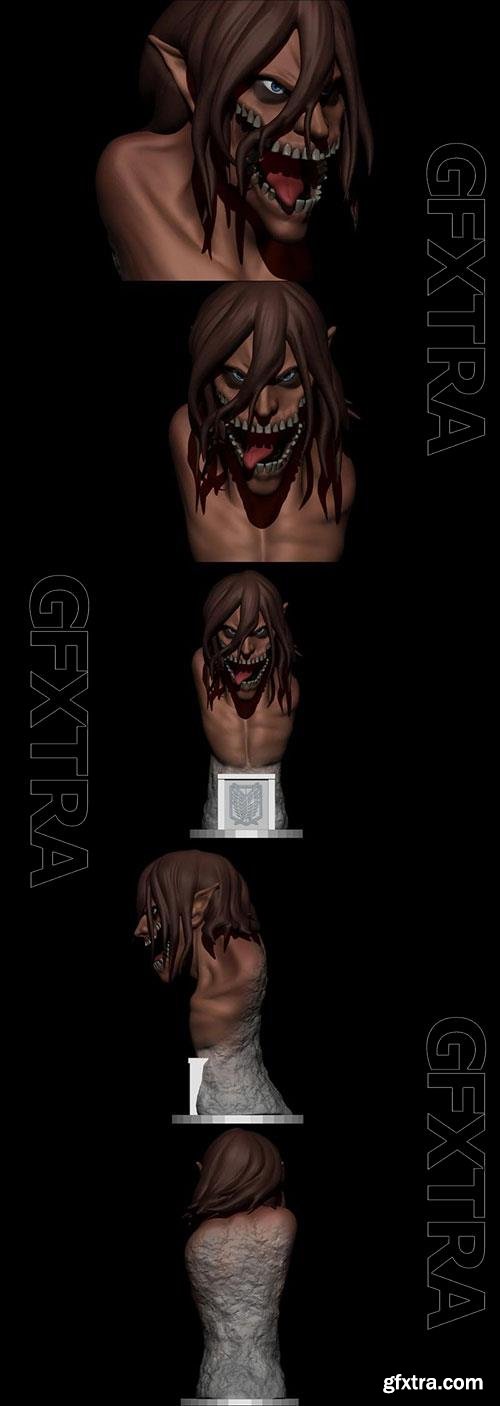 3D Eren Jeager Bust - Attack on Titan Print 