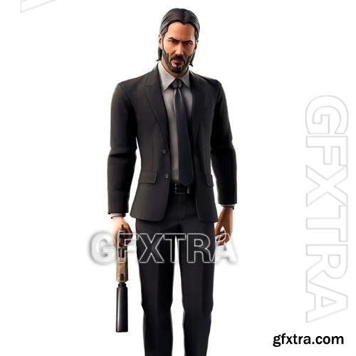 John Wick Fortnite 3D