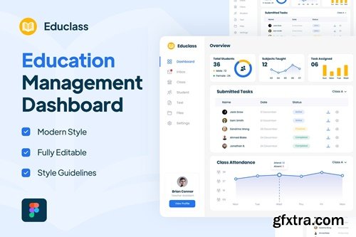 Educlass - Education Management Dashboard UI Kit