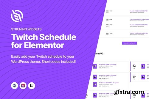 CodeCanyon - Struninn v1.0 - Twitch Schedule Elementor Widget 37334883