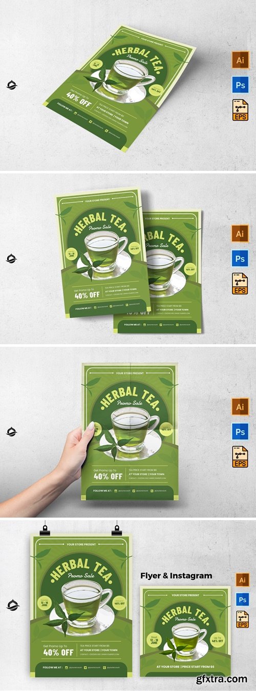 Herbal Tea Promo Sale Flyer & Instagram Post 5RRSJS5