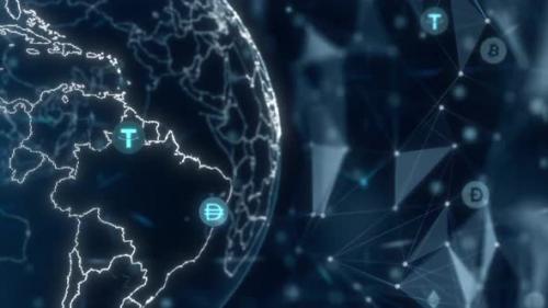 Videohive - Earth Globe With Crypto - 37829817 - 37829817