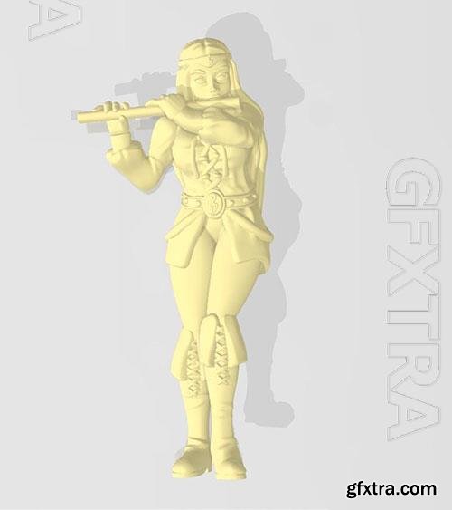  3D Print Model Bard with flute