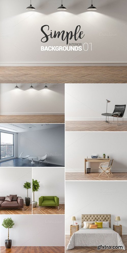 10 x Simple Interior Backgrounds - 01