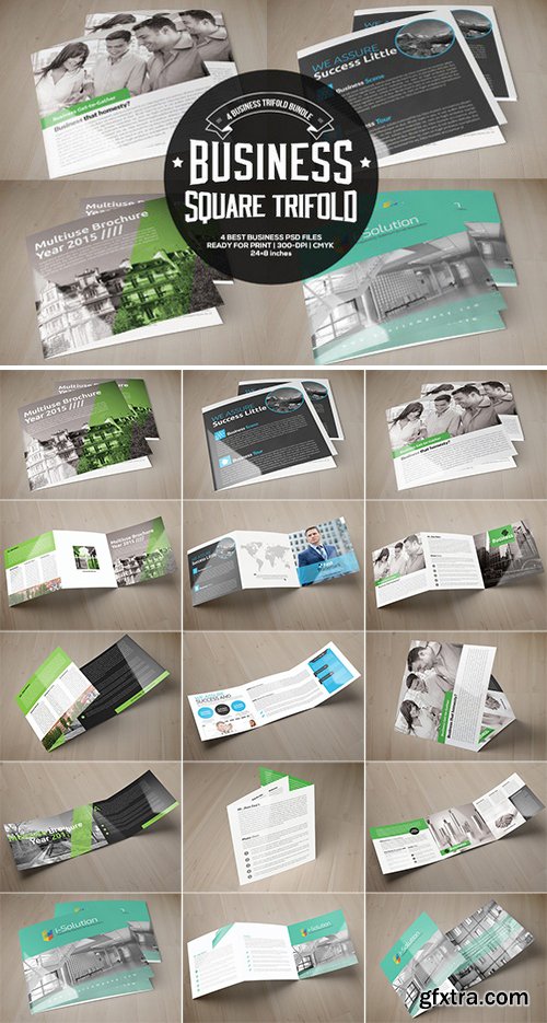 4 Business Square Trifold Bundle