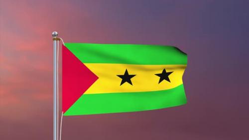 Videohive - Sao Tome And Principe Flag 4k - 37848144 - 37848144