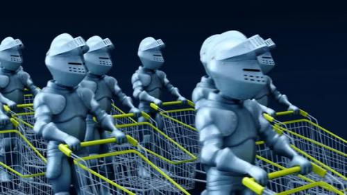 Videohive - 4K fun cartoon animation of knights shopping - 37858991 - 37858991