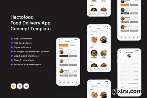 Hectofood - Food Delivery App Concept Template