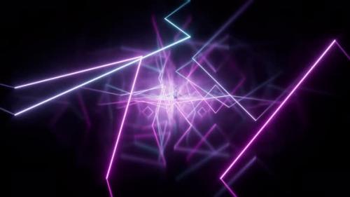 Videohive - Loop animation in glowing neon lines tunnel - 37753661 - 37753661