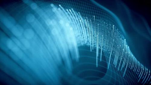 Videohive - Cyberspace with glowing wave lines - 37753668 - 37753668