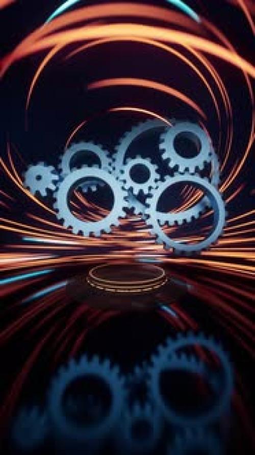 Videohive - Mechanical gears belt with spin lines - 37753673 - 37753673