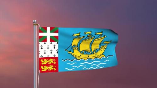 Videohive - Saint Pierre And Miquelon Flag 4k - 37803162 - 37803162