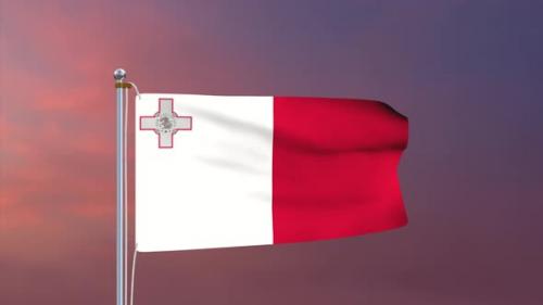 Videohive - Malta Flag 4k - 37803164 - 37803164