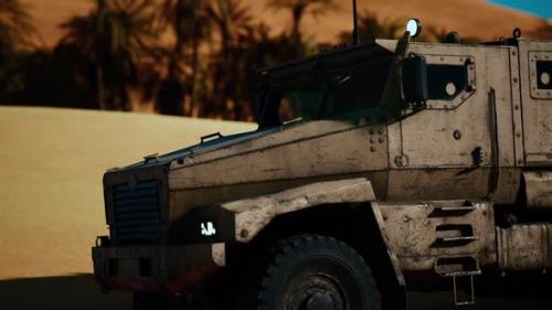 Videohive - Armoured Military Truck in Desert - 37805103 - 37805103