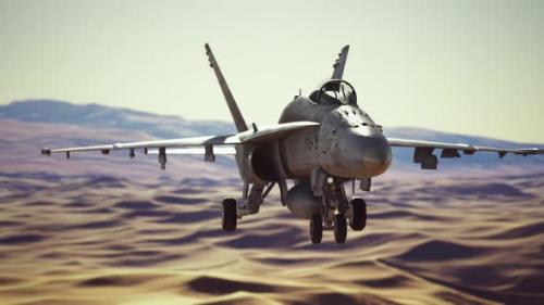 Videohive - American Military Plane Over the Desert - 37805111 - 37805111