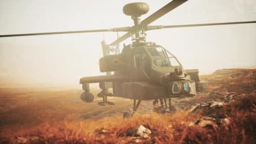 Videohive - Military Helicopter in Mountains at War - 37805185 - 37805185