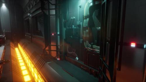 Videohive - Realistic Futuristic Scifi Spaceship Corridor - 37805318 - 37805318