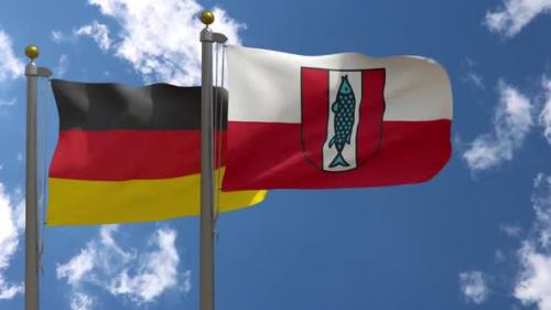 Videohive - Germany Flag Vs Kaiserslautern City Flag on Flagpole - 37805519 - 37805519