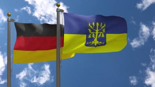 Videohive - Germany Flag Vs Hagen City Flag on Flagpole - 37805520 - 37805520