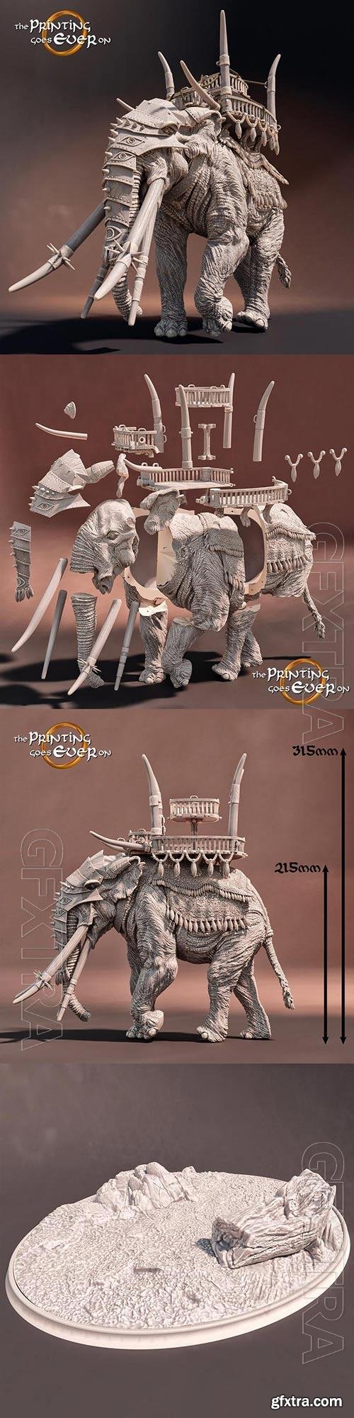  3D Print Model Giant War Elephant