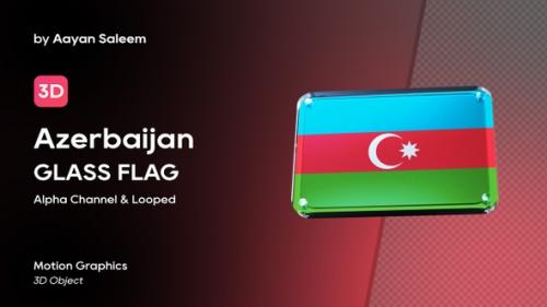 Videohive - Azerbaijan Flag 3D Glass Badge - 37906931 - 37906931