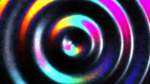 Videohive - Dark Moving Rainbow Metallic Circles Looped Abstract Animation - 37913906 - 37913906