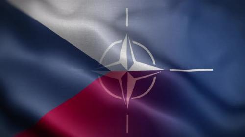 Videohive - Nato Czech Republic Flag Loop Background 4K - 37917102 - 37917102