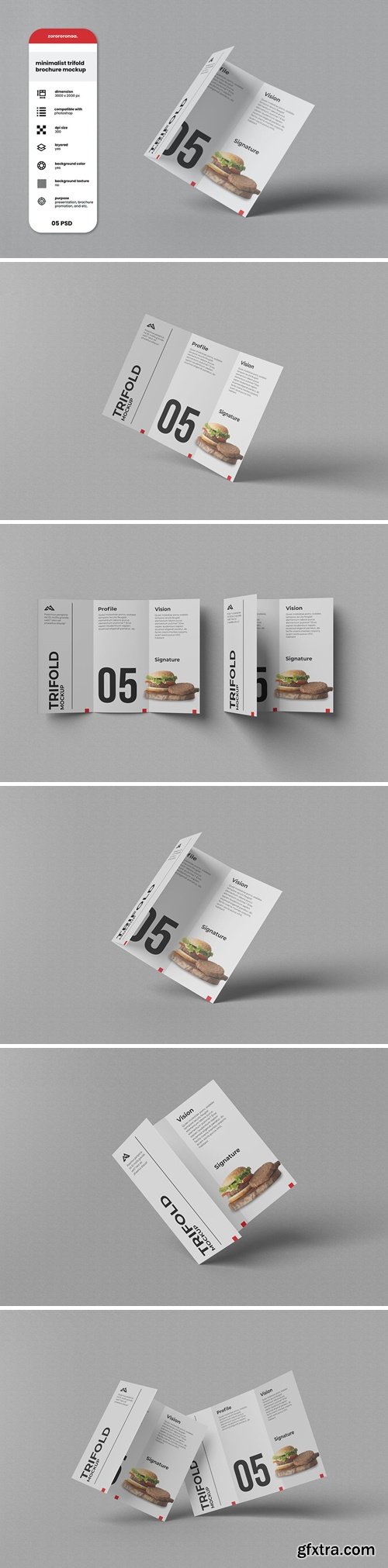 Minimalist Trifold Brochure Mockup Y99CS4L