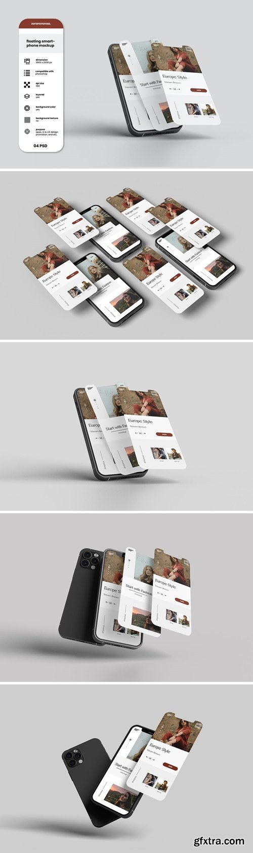 Floating Smartphone Mockup YVKXJAU