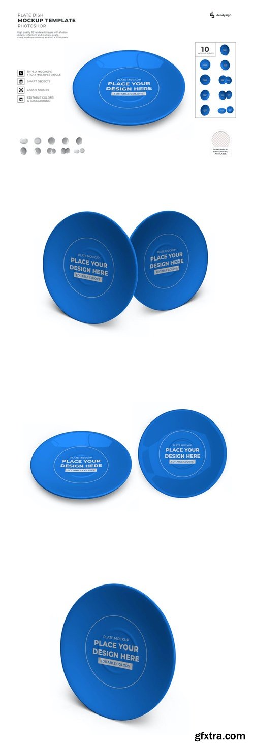 Plate Dish Mockup Template Set EDY3HC5