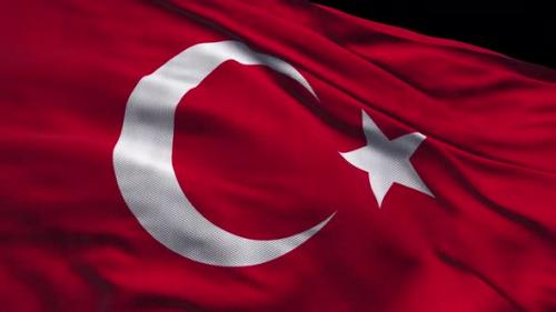 Videohive - Seamless Turkey Flag waving in wind detailed fabric texture. Turkey Flag Waving (loopable) - 37927491 - 37927491