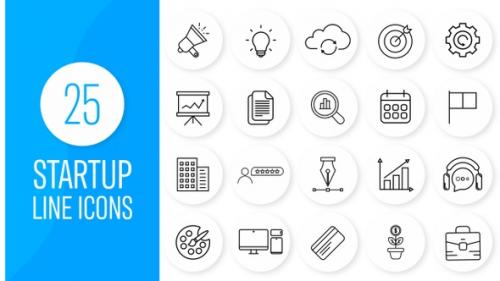 Videohive - Startup Line Icons Pack - 37861863 - 37861863