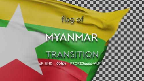 Videohive - Flag of Myanmar transition | UHD | 60fps - 37864710 - 37864710