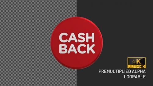 Videohive - Cash Back Rotating Looping Badge with Alpha Channel - 37892404 - 37892404