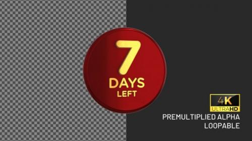 Videohive - 7 Days Left Rotating Looping Badge with Alpha Channel - 37892409 - 37892409