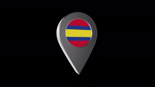 Videohive - 3d Animation Map Navigation Pointer With Flag Of Loja (Ecuador) With Alpha Channel - 4K - 37901584 - 37901584