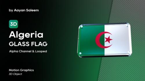 Videohive - Algeria Flag 3D Glass Badge - 37903168 - 37903168