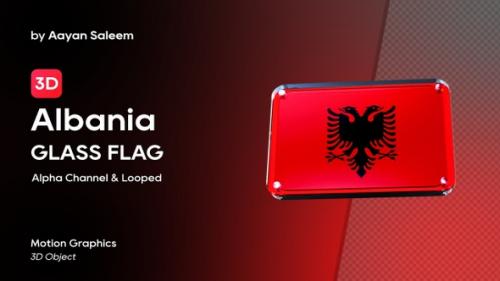 Videohive - Albania Flag 3D Glass Badge - 37903221 - 37903221