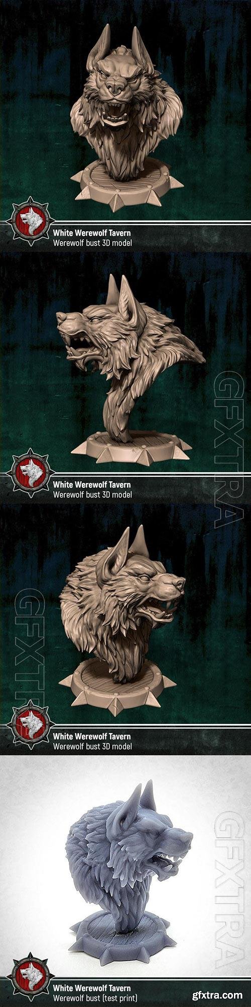 Werewolf Bust 3D Print Model 