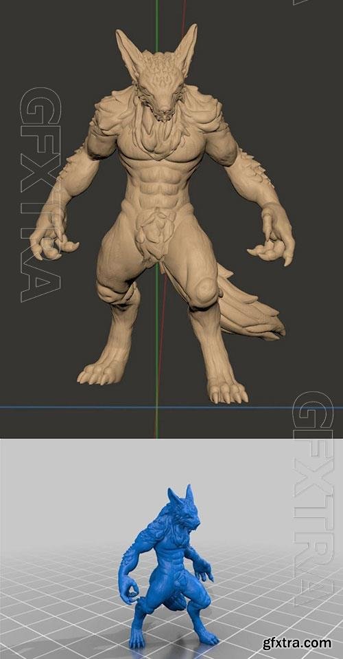 Werewolf Miniatures Male 3D Print Model 