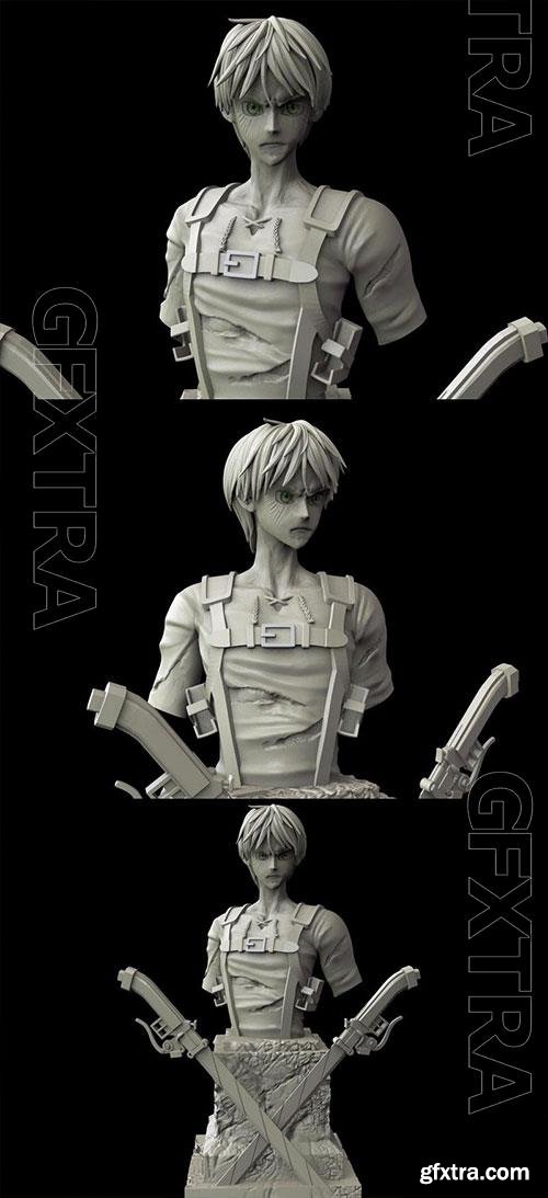 Eren Yearger Bust 3D Print Model 