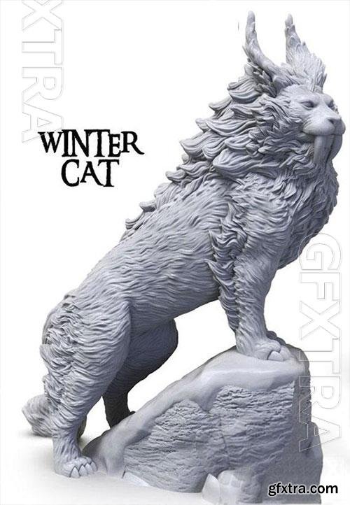 Winter Wild Cat 3D Print Model 