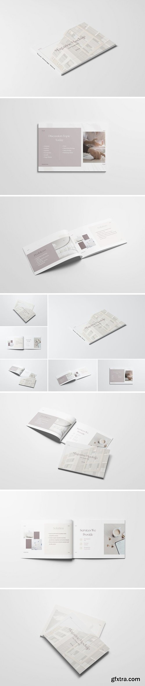 Landscape A4 Minimalist Magazine Mockups UYWMSKF