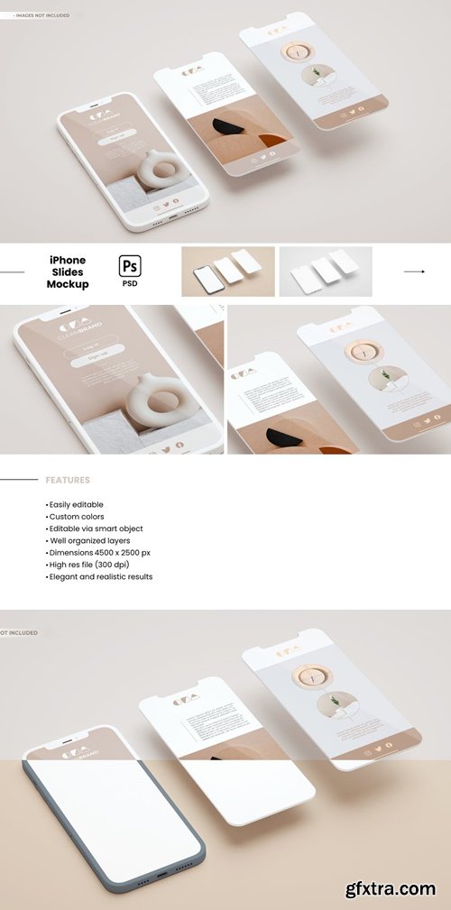 Elegant iPhone Slides - Realistic Mockup